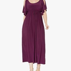 Star Vixen Women's Plus Size Slit Flutter Sleeve Maxi Dress size 1XL/16